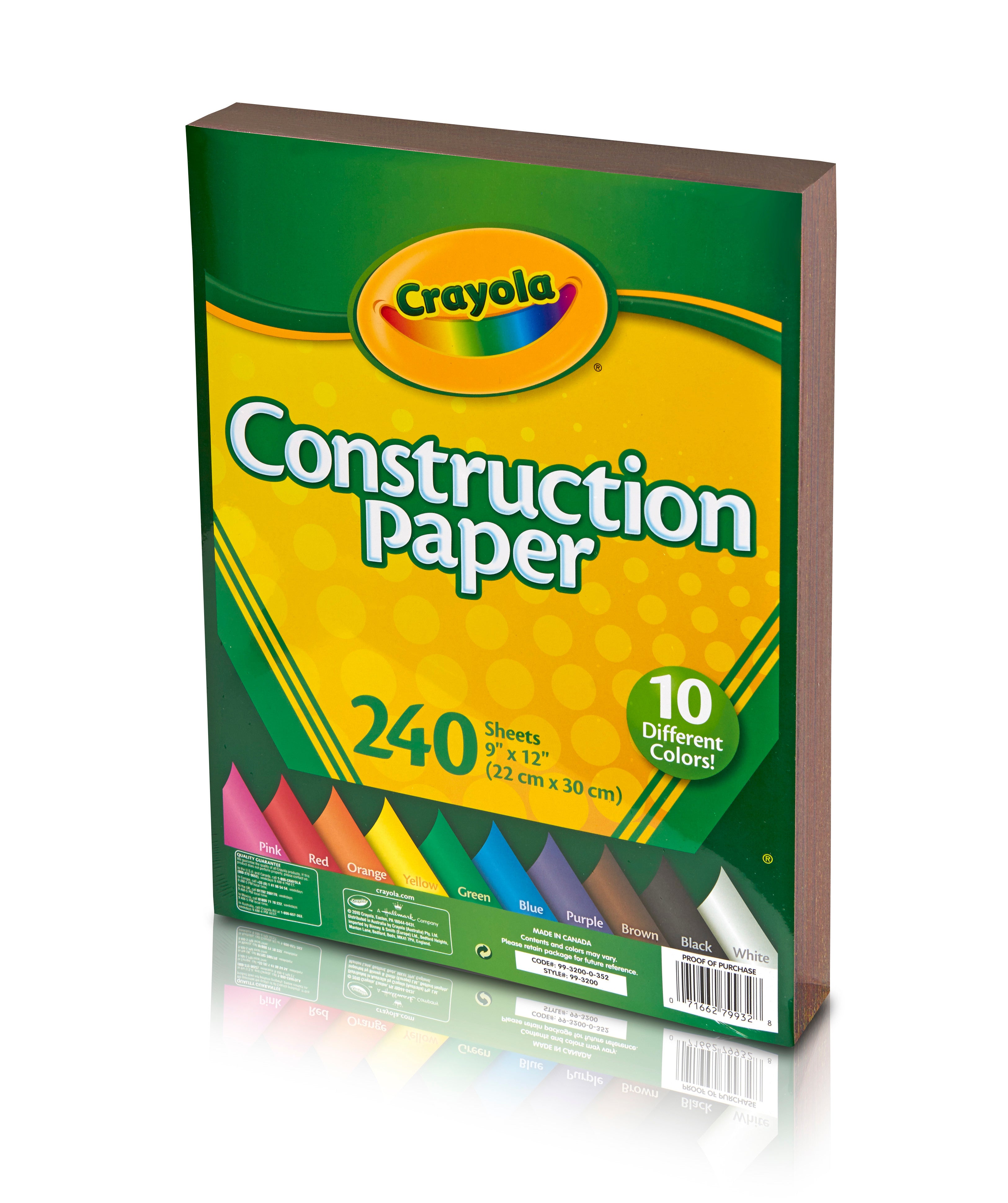  Construction Paper in 12 Colors, 240 Sheets