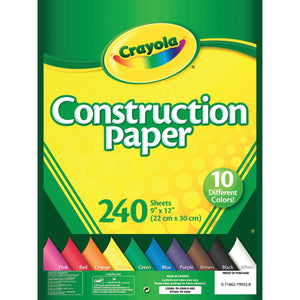  Construction Paper in 12 Colors, 240 Sheets