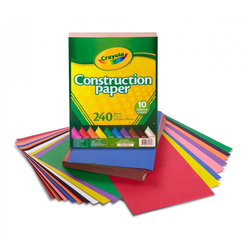  Construction Paper in 12 Colors, 240 Sheets