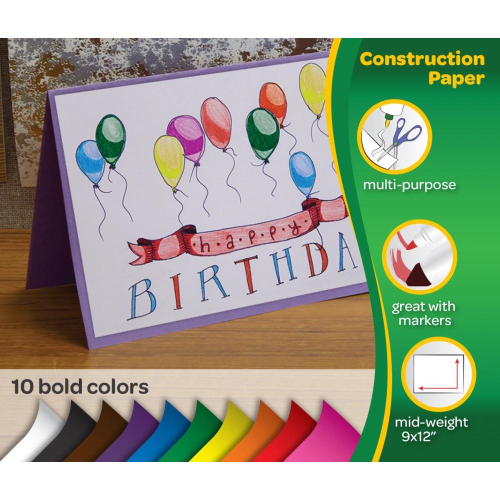  Construction Paper in 12 Colors, 240 Sheets